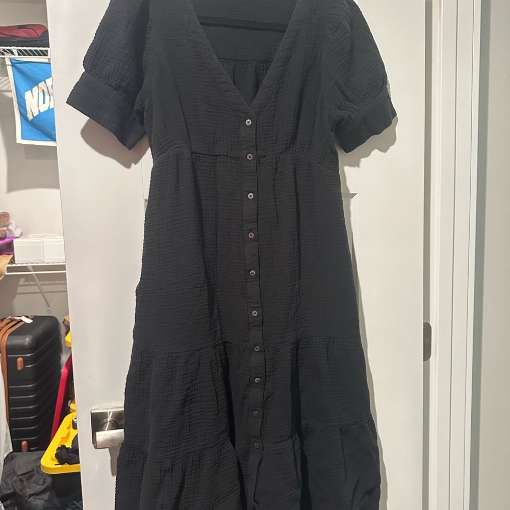 Madewell Black Button-Down Dress